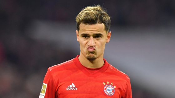 MUNICH, GERMANY - FEBRUARY 21: Philippe Coutinho of Bayern Muenchen looks on during the Bundesliga match between FC Bayern Muenchen and SC Paderborn 07 at Allianz Arena on February 21, 2020 in Munich, Germany. (Photo by Sebastian Widmann/Bongarts/Getty Images)